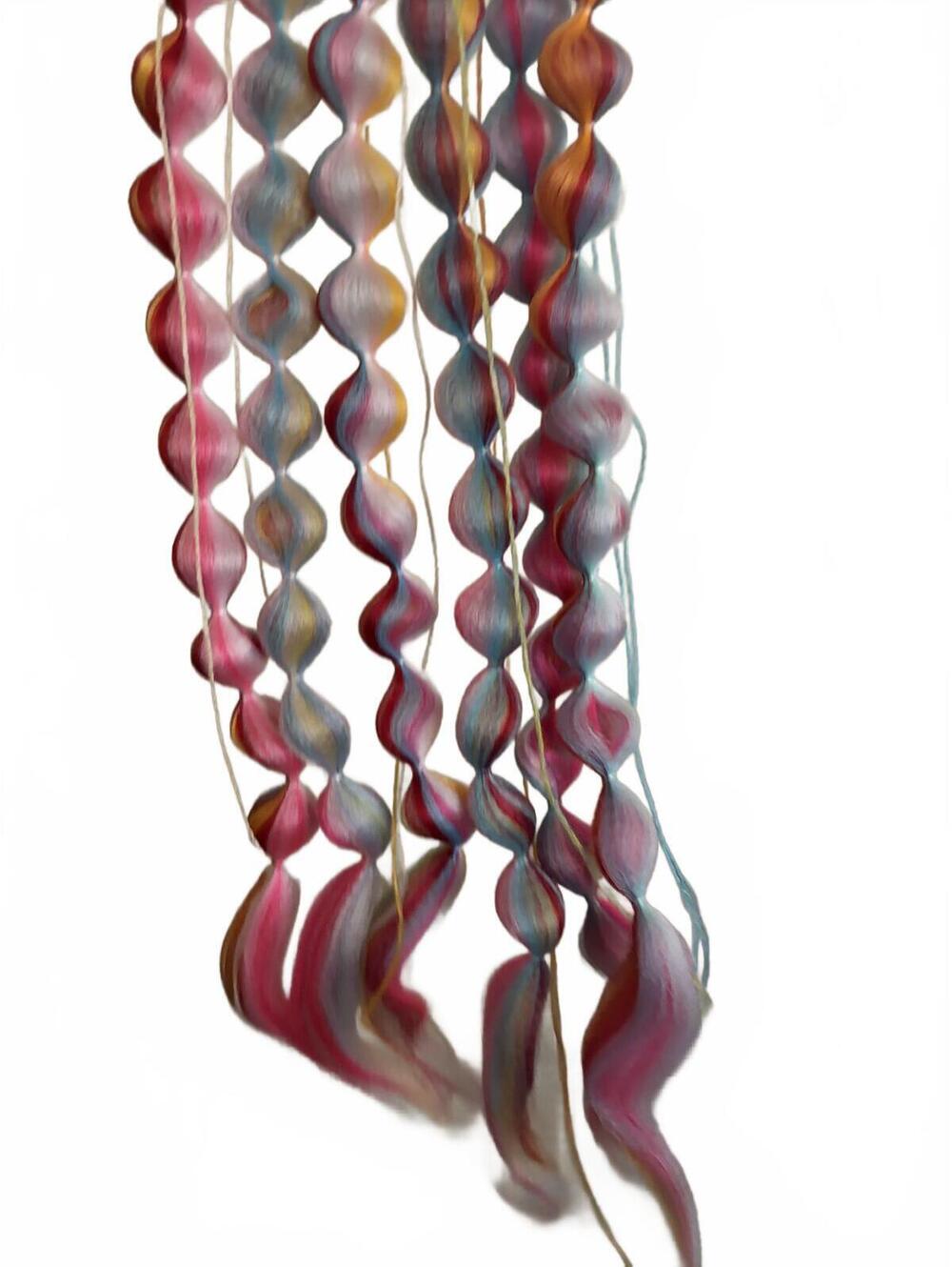 Handmade Pink and Red Pigtail Hair extensions - Picture 4 of 4